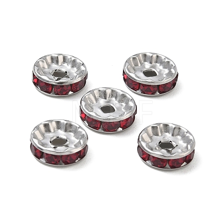 304 Stainless Steel Rhinestone Spacer Beads RB-CBA18B7-01P-05-1