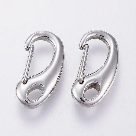 Tarnish Resistant 304 Stainless Steel Push Gate Snap Keychain Clasp Findings STAS-G039-04P-1