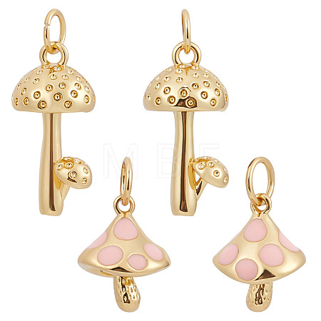 8Pcs 2 Style Brass Pendants KK-BBC0003-93-1