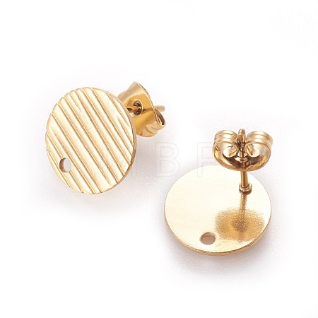 Ion Plating(IP) 304 Stainless Steel Ear Stud Findings X-STAS-O119-17C-G-1