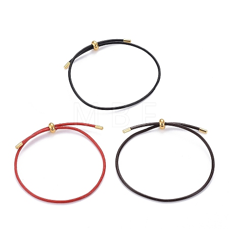 Adjustable PU Leather Cord Slider Bracelets BJEW-F412-05G-1