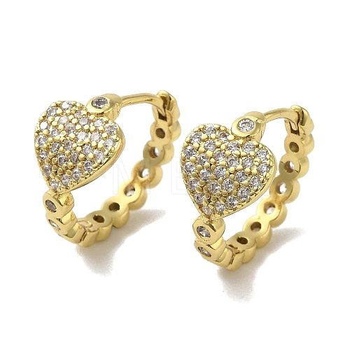 Rack Plating Brass Micro Pave Cubic Zirconia Hoop Earrings EJEW-R162-44G-1