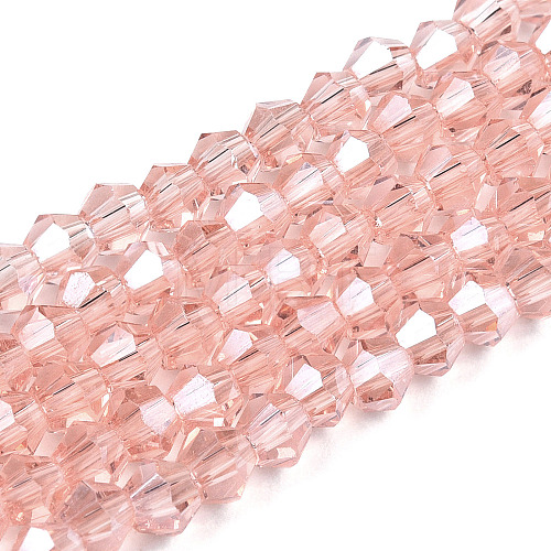 Transparent Electroplate Glass Beads Strands EGLA-A039-T4mm-A15-1