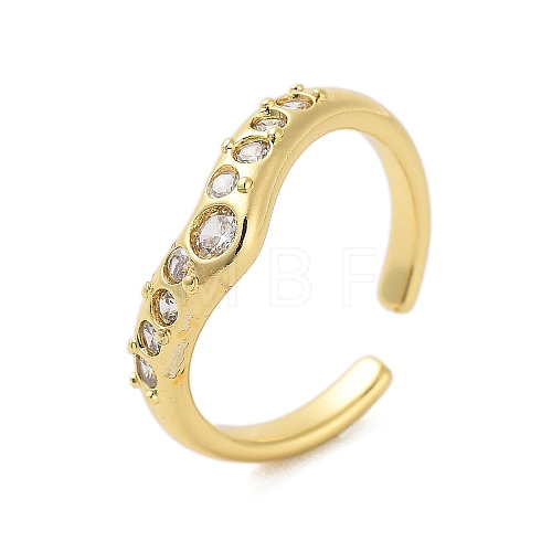 Brass Pave Cubic Zirconia Cuff Rings RJEW-U012-02G-02-1