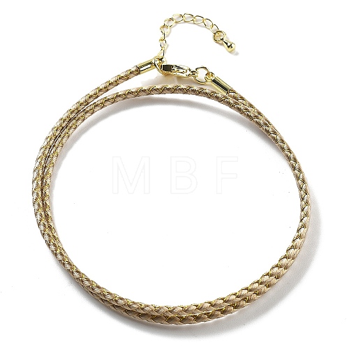 Polyester Cord Braided Necklace Makings MAK-L043-03G-33-1