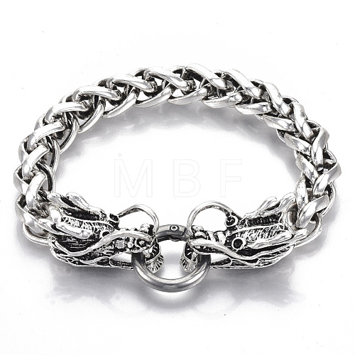 Men's Alloy Wheat Chain Bracelets BJEW-T014-08AS-1