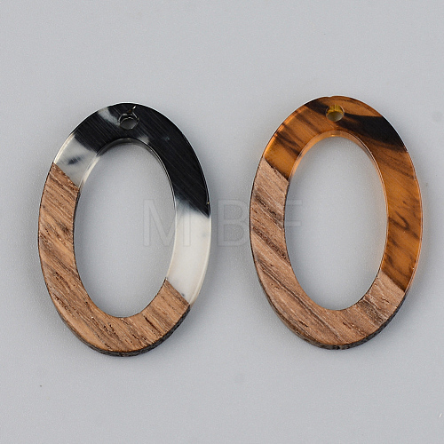 Resin & Walnut Wood Pendants X-RESI-S389-022A-A02-1