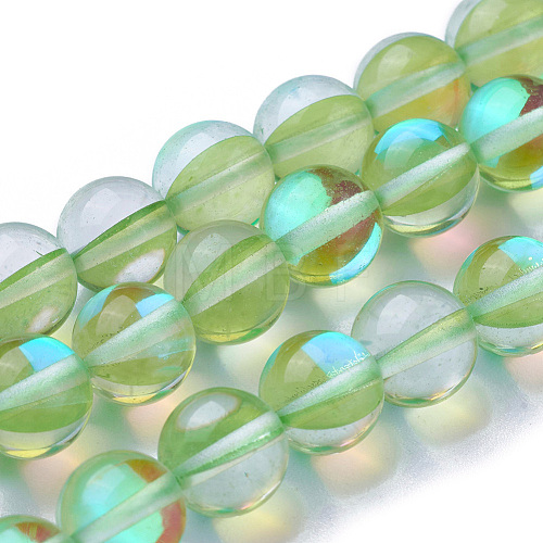 Synthetic Moonstone Beads Strands G-F143-10mm-12-1