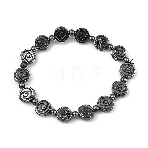 Synthetic Non-Magnetic Hematite Beaded Bracelets BJEW-E084-08-1