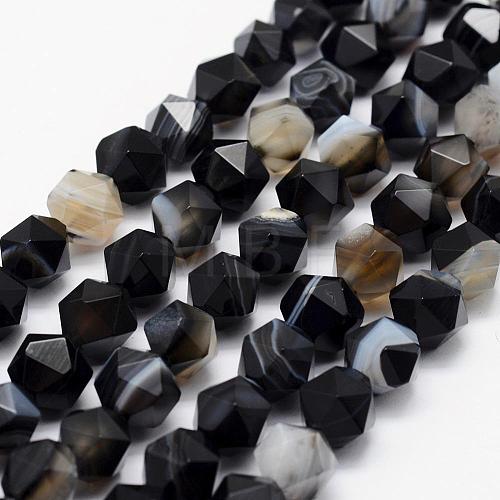 Natural Black Agate Beads Strands G-F523-03A-8mm-1