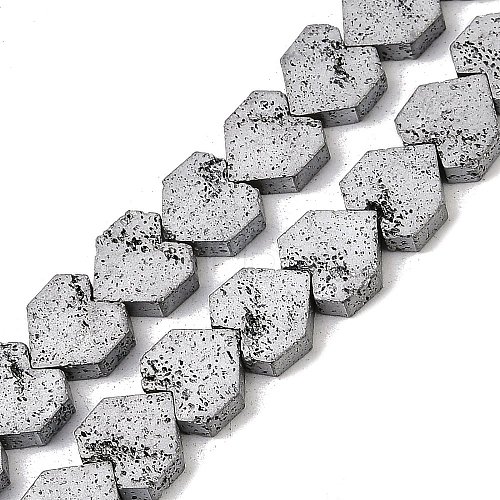 Electroplated Natural Lava Rock Beads Strands G-K388-04B-07-1