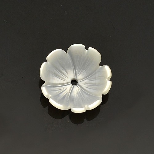 Flower Natural White Shell Beads SSHEL-N011-09-1