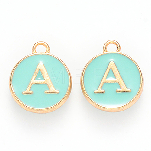 Golden Plated Alloy Enamel Charms ENAM-S118-05A-1