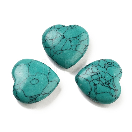 Heart Synthetic Turquoise Worry Stone G-C134-06A-07-1