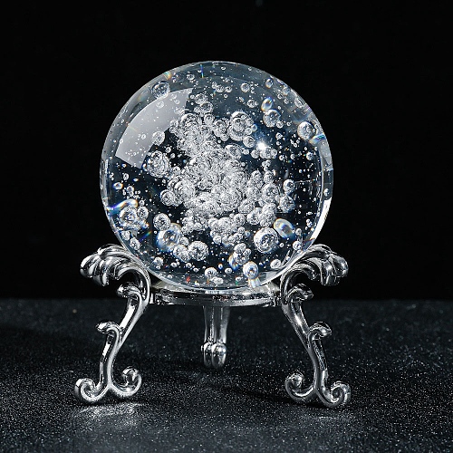 Inner Carving Bubble Glass Crystal Ball Diaplay Decoration PW-WGB2F59-02-1