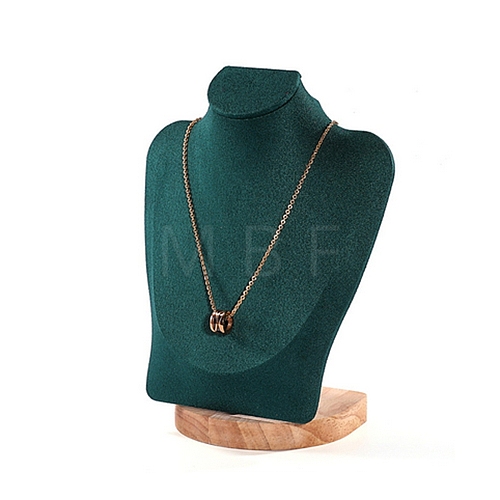 Bust Shaped Velvet Jewelry Necklace Display Stands ODIS-B002-02A-02-1