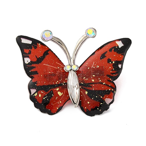 Butterfly Transparent Resin Brooch JEWB-M047-01C-1