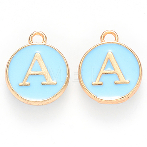 Golden Plated Alloy Enamel Charms X-ENAM-S118-04A-1