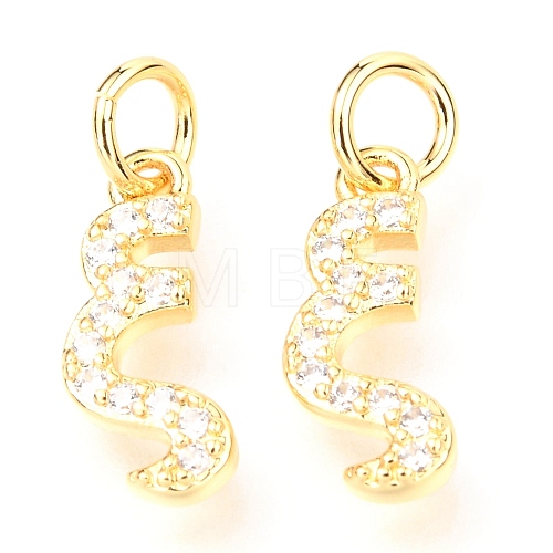 Brass Micro Pave Cubic Zirconia Charms ZIRC-O037-20G-1