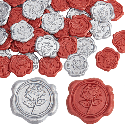 50Pcs 2 Styles Adhesive Wax Seal Stickers DIY-CP0009-10B-1