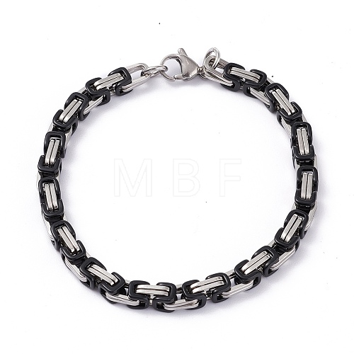 Vacuum Plating 304 Stainless Steel Byzantine Chain Bracelets BJEW-I295-02B-EBP-1