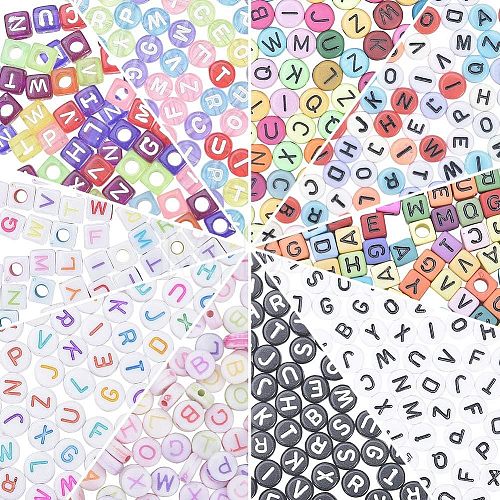 Alphabet Acrylic Beads OACR-NB0001-03-1