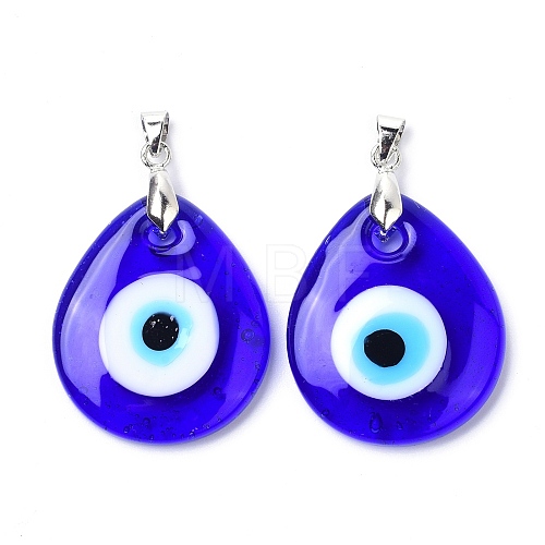 Handmade Evil Eye Lampwork Pendants LAMP-C001-01-1