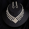 Alloy Crystal Rhinestone Chain Necklaces & Stud Dangle Earrings Sets FS-WG4CE3B-04-1