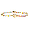 Summer Stainless Steel Heart Alphabet Colorful Glass Seed Beaded Stretch Bracelets for Women JV8929-50-1