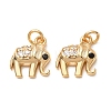 Brass Micro Pave Black Cubic Zirconia Charms CU-K002-15G-1