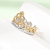 304 Stainless Steel Cuff Open Rings for Women SA-CBA82C8-11GP-3