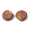 Printed Schima Wood Beads WD-CBA91F0-01-2