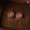 Brass Enamel Stud Earrings for Women WG538DC-03-1
