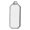 304 Stainless Steel Rectangle Pendant Cabochon Settings PW-WGC3B04-01-1