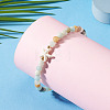 Ocean Dyed Synthetic Turquoise Starfish and Natural Flower Amazonite Round Beaded Anklets for Women AJEW-TA00061-6