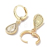 Real 18K Gold Plated Brass Dangle Leverback Earrings EJEW-L269-003G-03-2