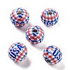 Independence Day Theme Wood European Beads WOOD-M011-07E-1