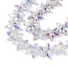 Electroplate Transparent Glass Beads Strands EGLA-Q136-01A-02-3