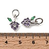Brass Micro Pave Cubic Zirconia Charms KK-Z156-16P-3