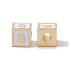 Rack Plating Brass Enamel Beads KK-B060-04G-04G-1