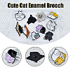 16Pcs 8 Style Cat Enamel Pins JEWB-DC0001-03-4