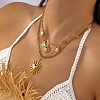 Summer Beach 304 Stainless Steel Double Layer Pendant Necklaces for Women FS-WG35B3D-03-2