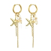 2 Style 304 Stainless Steel & Shell Hoop Earrings EJEW-JE07006-4