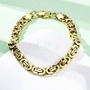 304 Stainless Steel Byzantine Chain Bracelets for Women Men BJEW-R018-22G-01-1