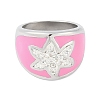 304 Stainless Steel Enamel Wide Rings for Women STAS-U013-02B-P-2