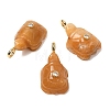 Natural Yellow Jade Carved Pendants G-H357-03G-10-1