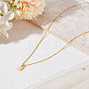 1Pc Stainless Steel Letter Rectangle Pendant Necklaces NJEW-LP0001-34L-G-3