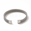304 Stainless Steel Mesh Chains Shape Open Cuff Bangle for Women BJEW-C033-02-4