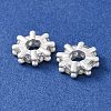 Brass Micro Pave Cubic Zirconia European Beads KK-C157-09B-S-2