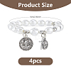 4Pcs Religious Alloy Beaded Charm Bracelets BJEW-DC0001-32-2